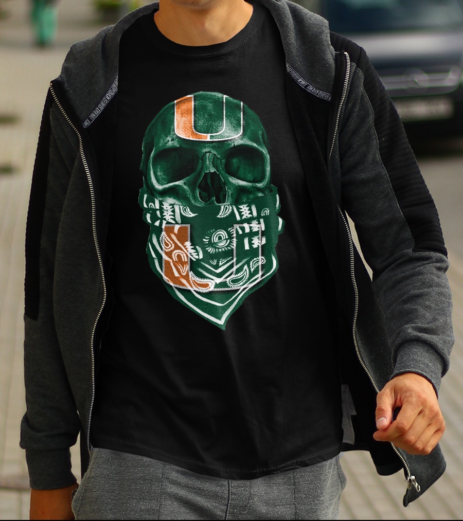 Skull Bandana Miami Hurricanes U T-Shirt