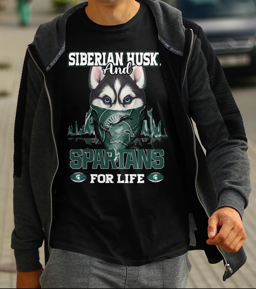 Siberian Husky And Spartans For Life T-Shirt