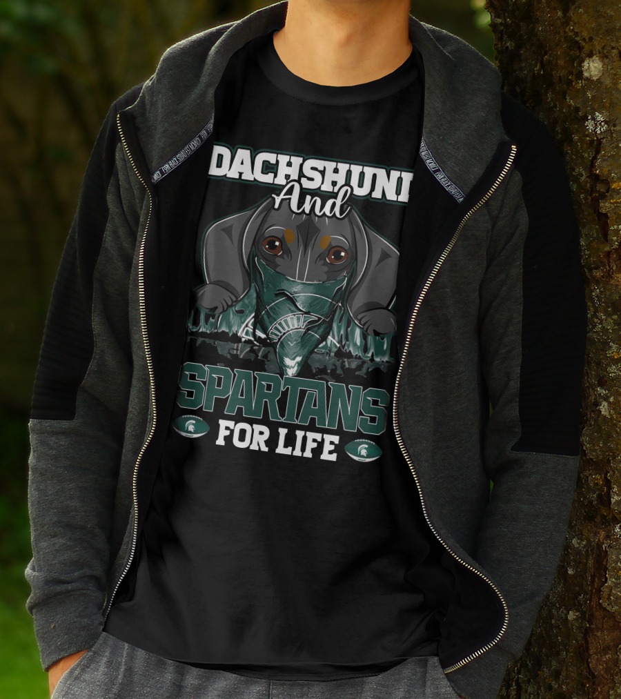 Dachshund And Michigan State Spartans For Life T-Shirt