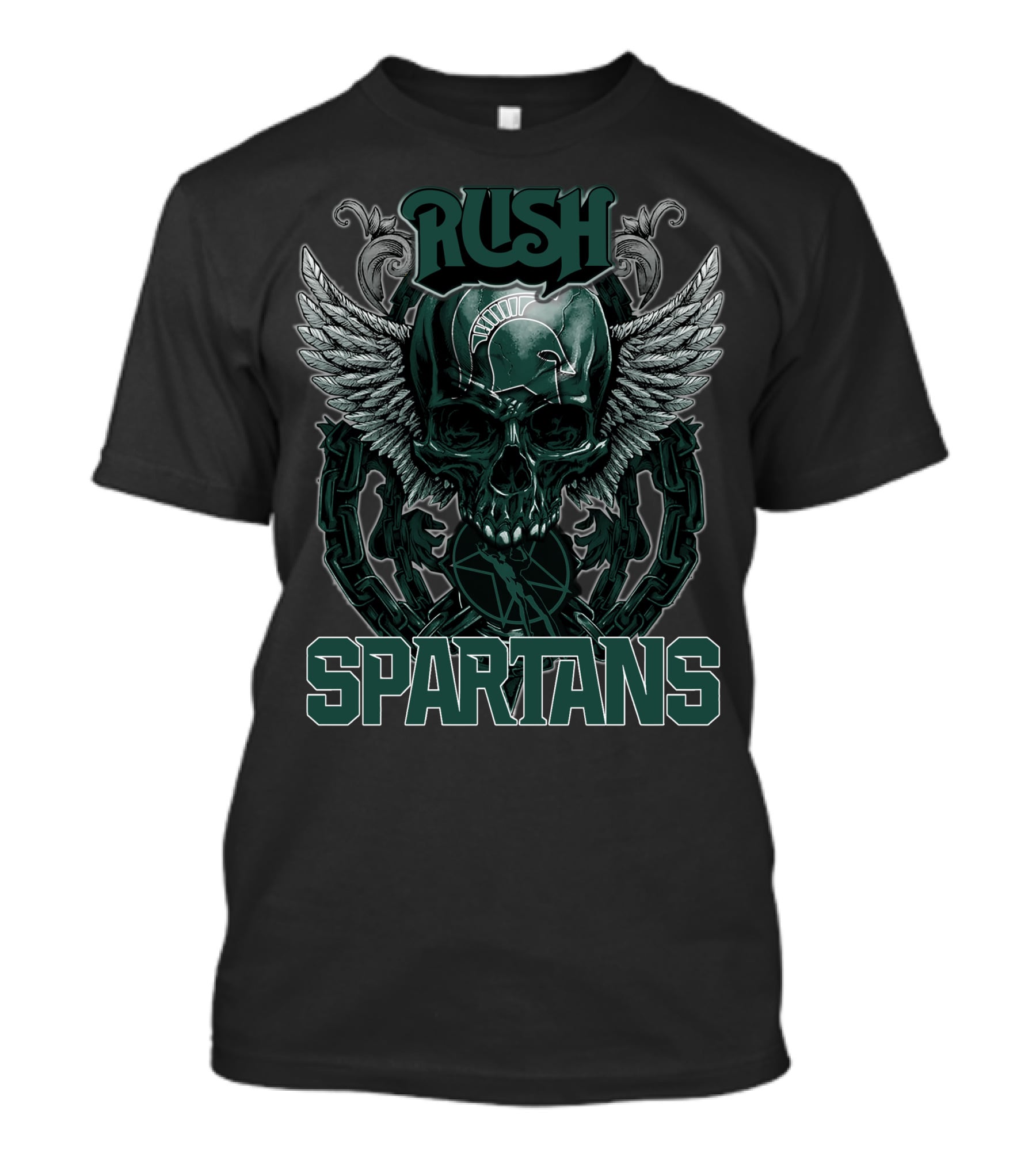Rush Michigan State Spartans Winged Skull T-Shirt