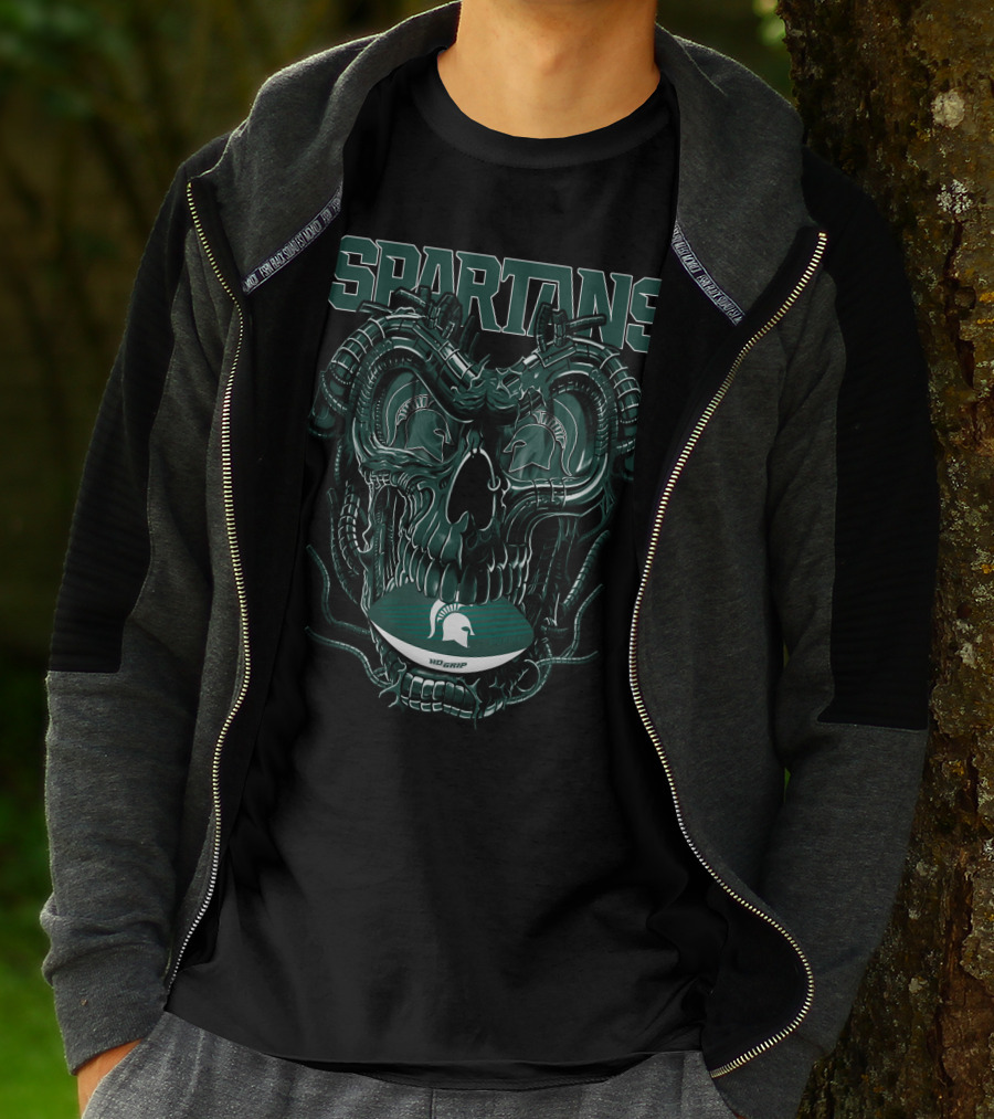 Spartans Dragonskull Michigan State Football Helmet T-Shirt