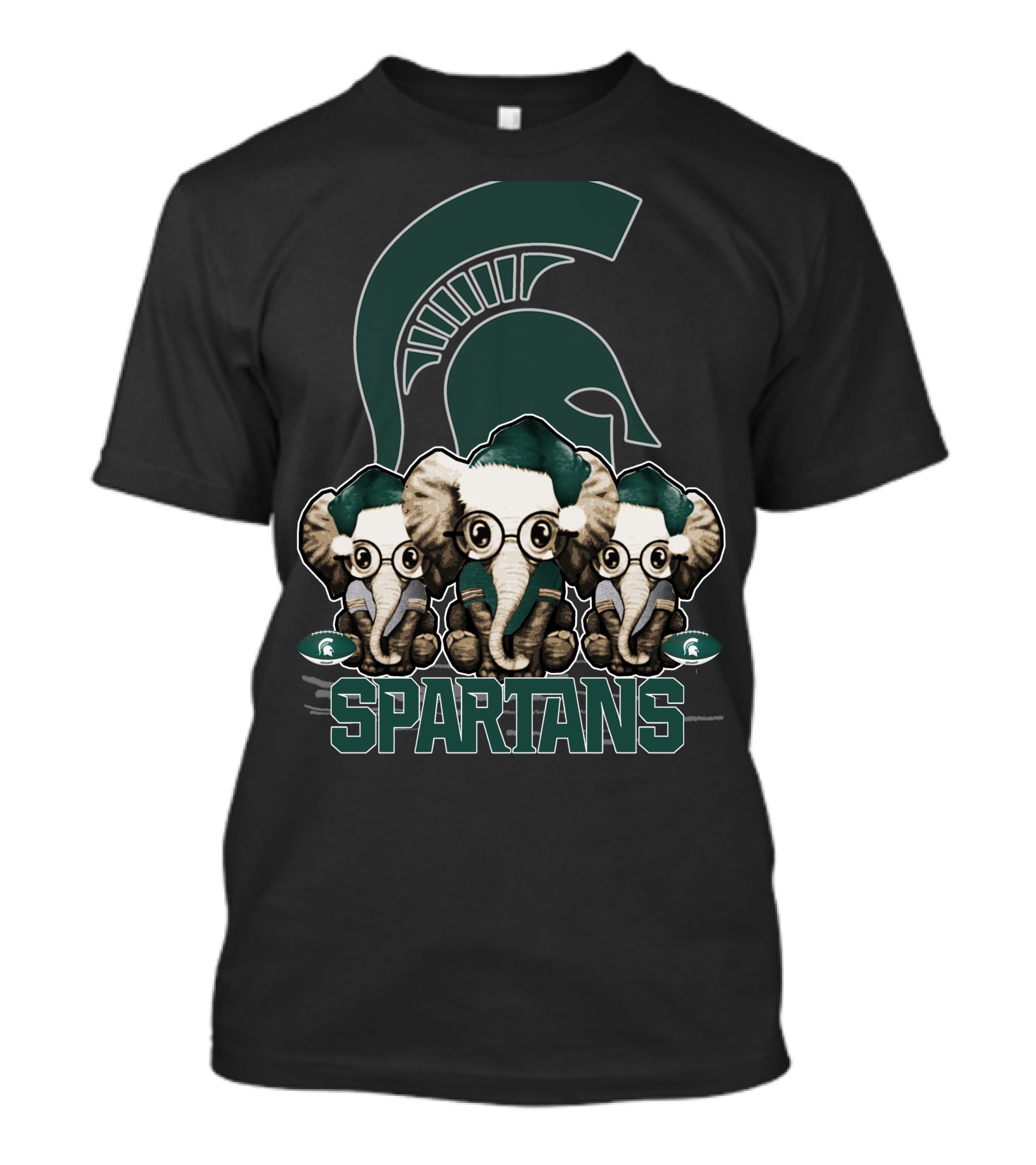 Elephant Christmas Michigan State Spartans Trio T-Shirt