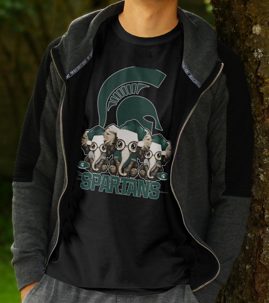 Elephant Christmas Michigan State Spartans Trio T-Shirt