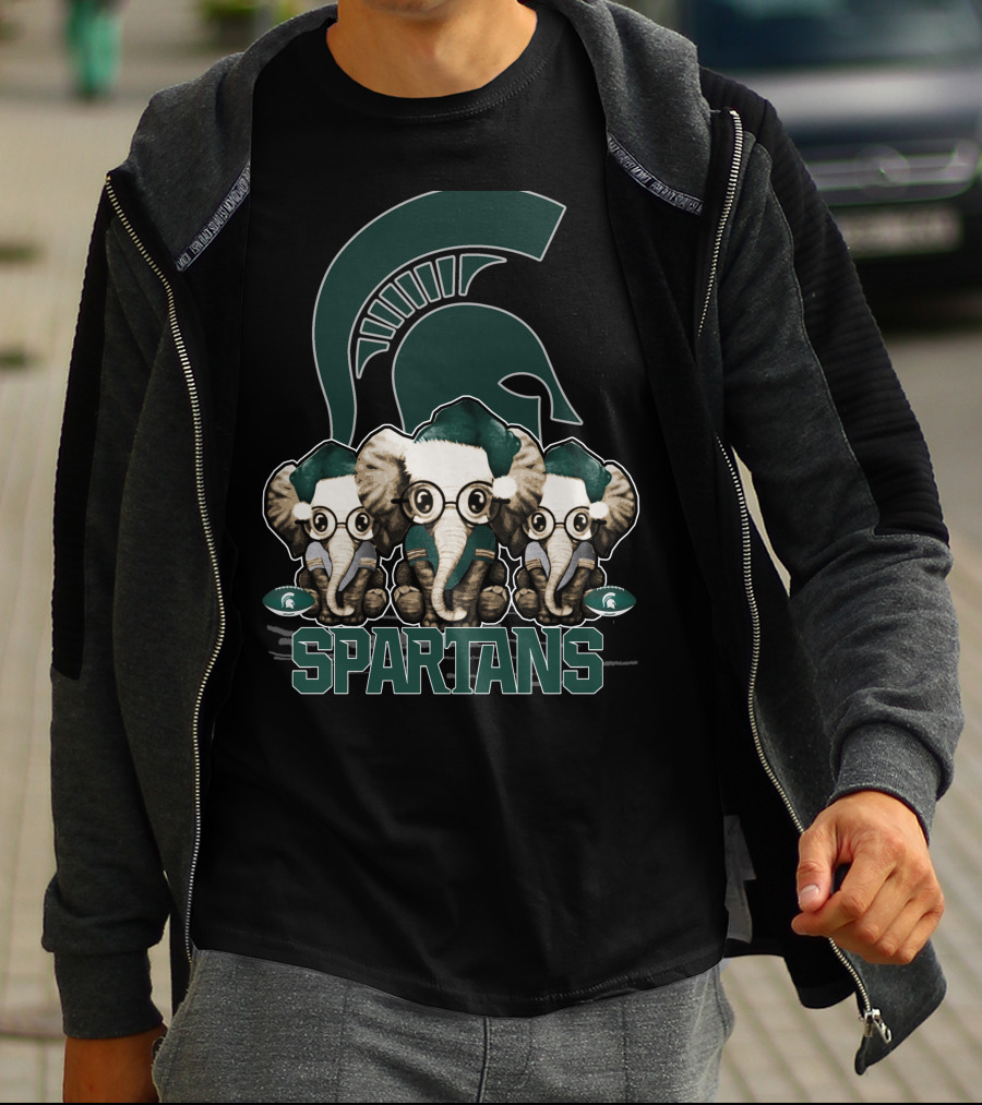 Elephant Christmas Michigan State Spartans Trio T-Shirt