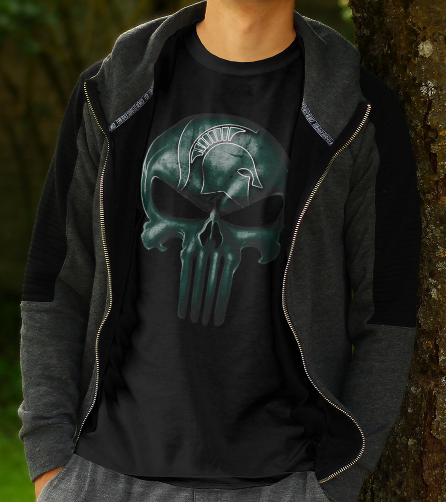 Skull Michigan State Spartans Punisher T-Shirt