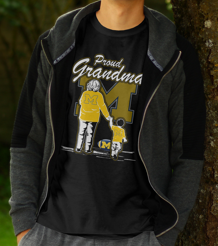 Proud Grandma Michigan Wolverines Football Fan With Large 'M' T-Shirt