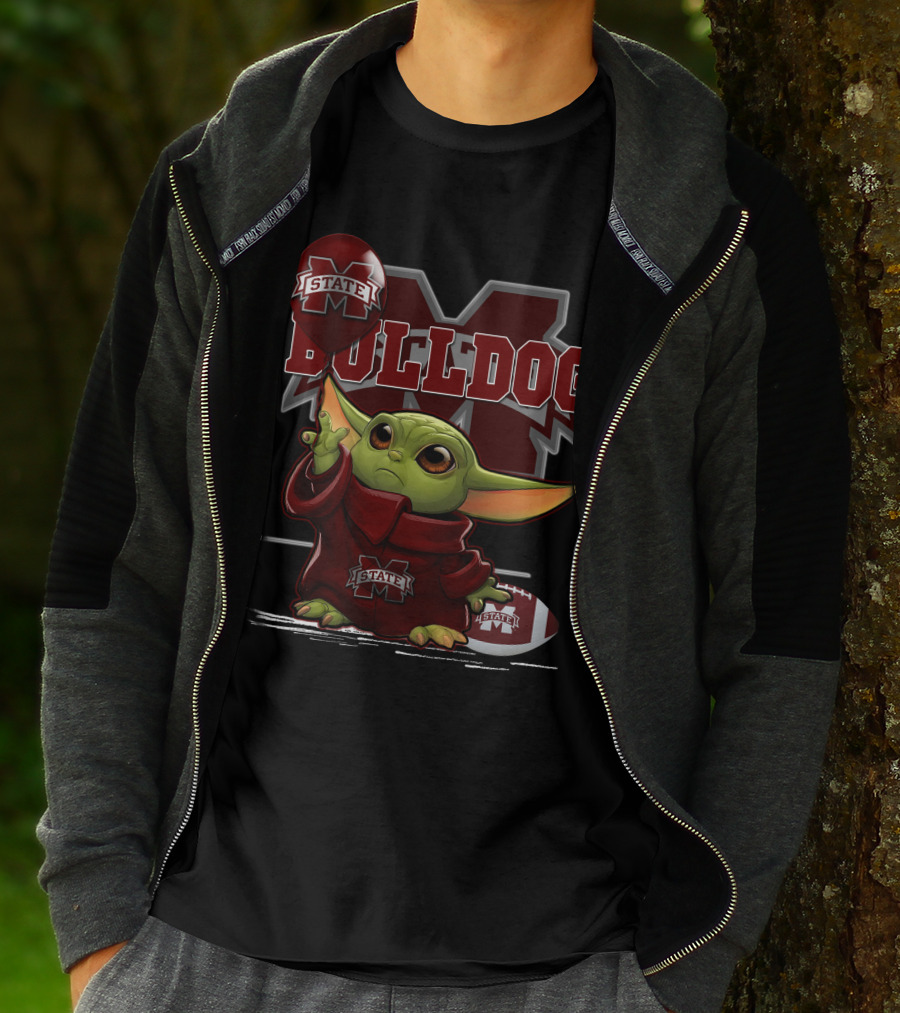 Mississippi State Bulldogs Yoda With Football T-Shirt