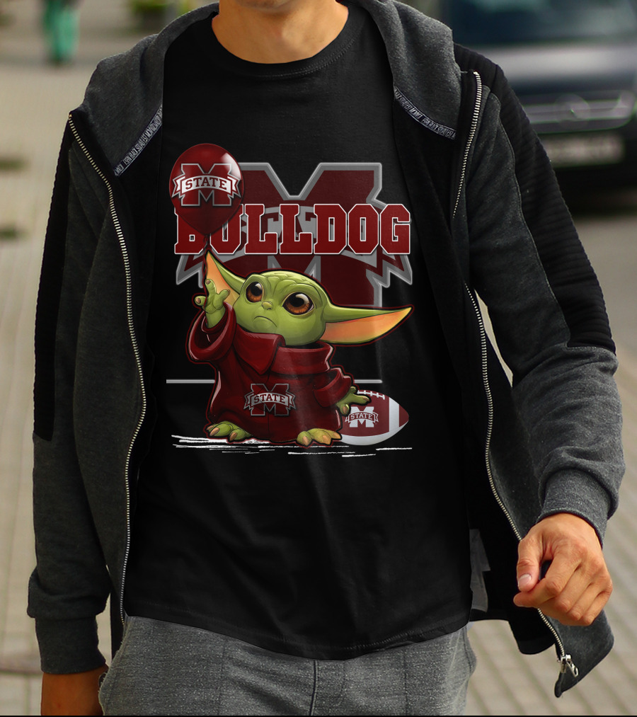 Mississippi State Bulldogs Yoda With Football T-Shirt