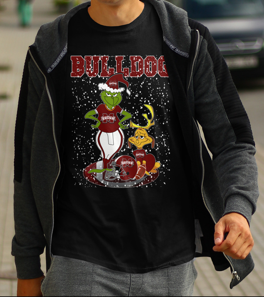 Grinchxmas Mississippi State Bulldog Football Holiday T-Shirt