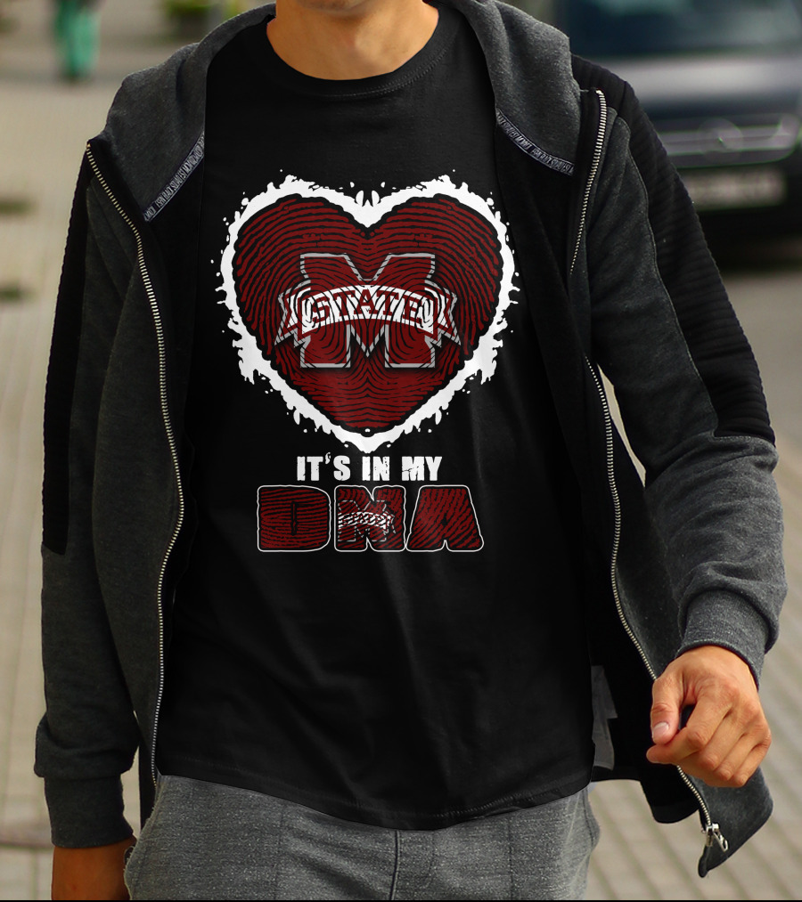 Mississippi State Bulldogs It's In My DNA Heart T-Shirt
