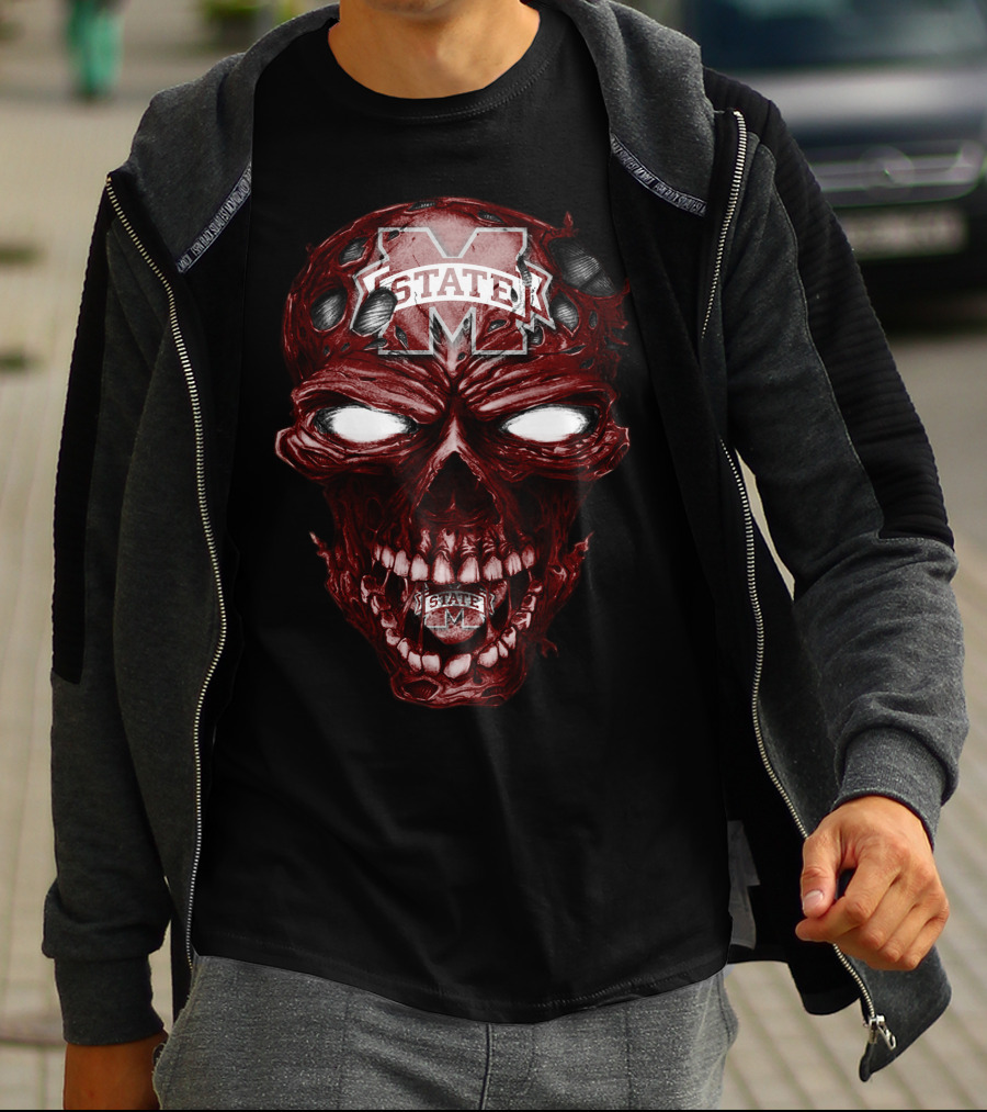 Mississippi State Bulldogs Skull T-Shirt