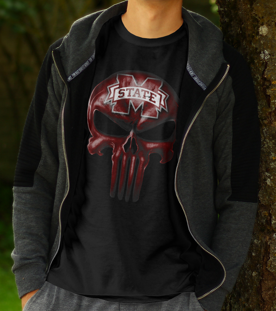 Mississippi State Bulldogs M Logo Skull T-Shirt
