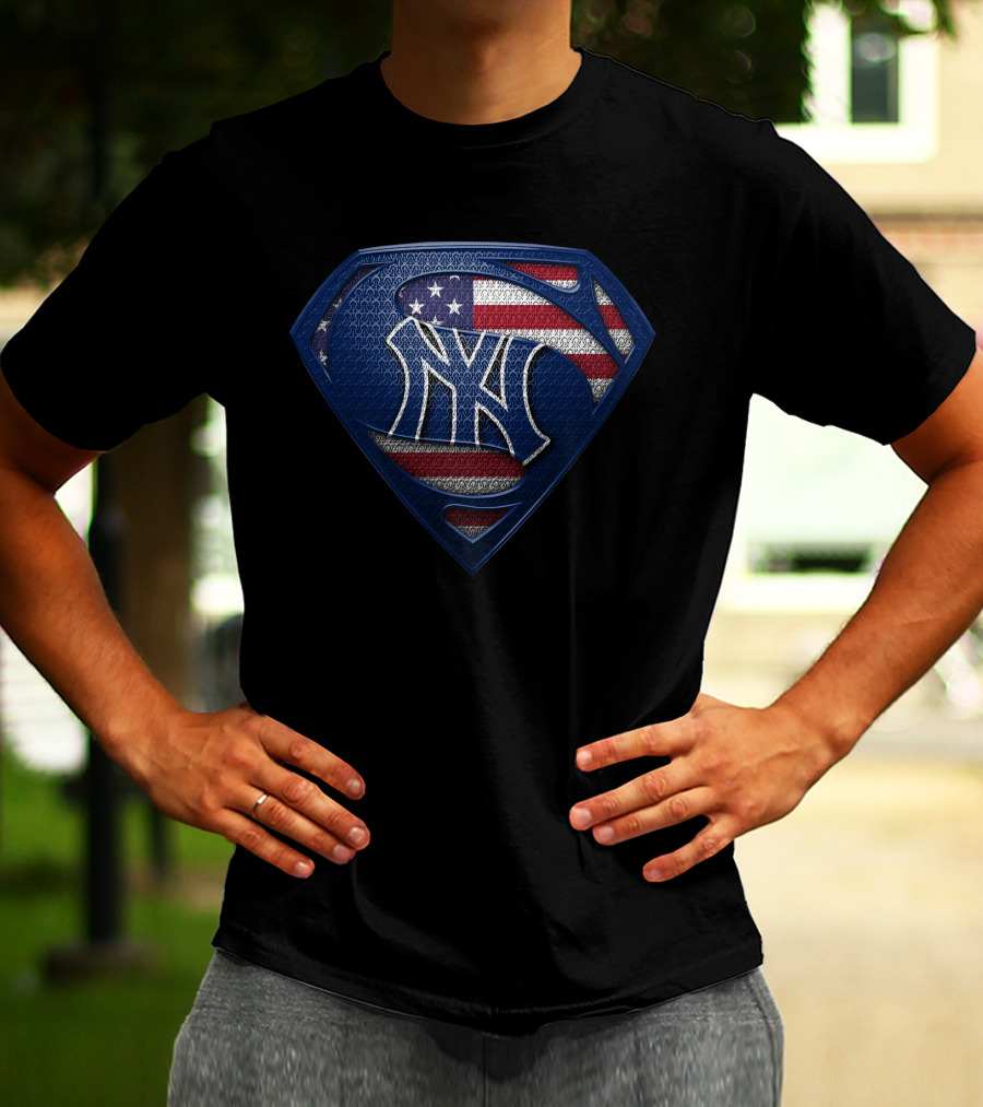 New York Yankees American Flag Superman T-Shirt