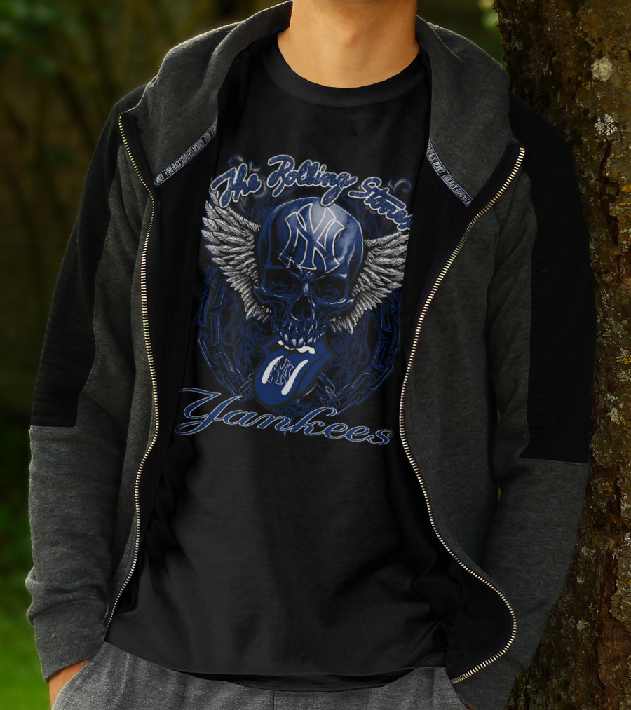 The Rolling Stones Yankees Winged Skull Ny T-Shirt
