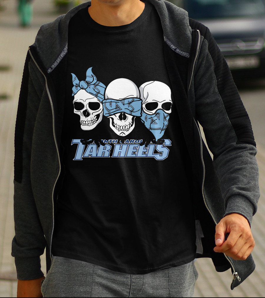 3 Skull North Carolina Tar Heels Bandana T-Shirt