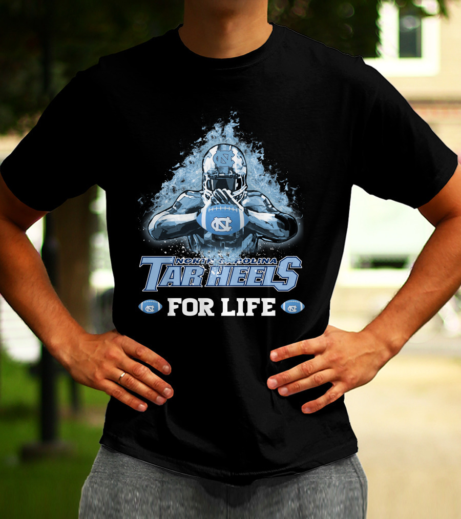 North Carolina Tar Heels For Life Football Player Helmet T-Shirt
