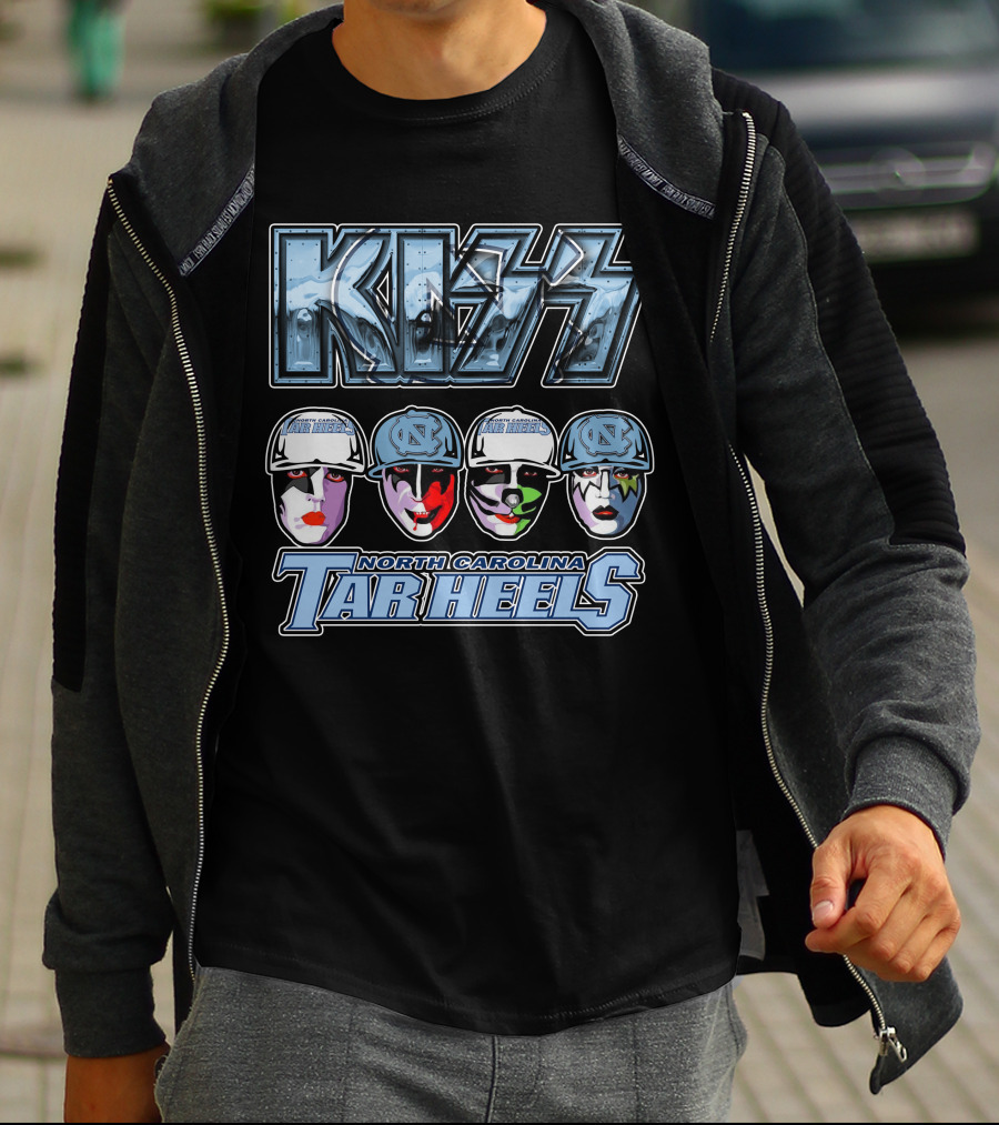 Kiss North Carolina Tar Heels Rock Band Faces Unc Tribute T-Shirt