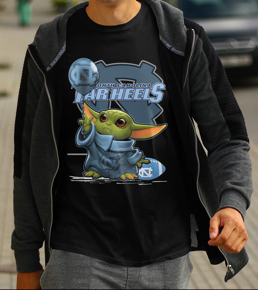 North Carolina Tar Heels Yoda Football Basketball T-Shirt