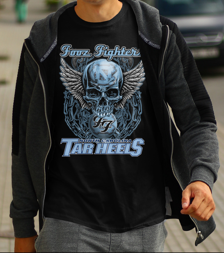 Foo Fighters North Carolina Tar Heels Skull Wings T-Shirt