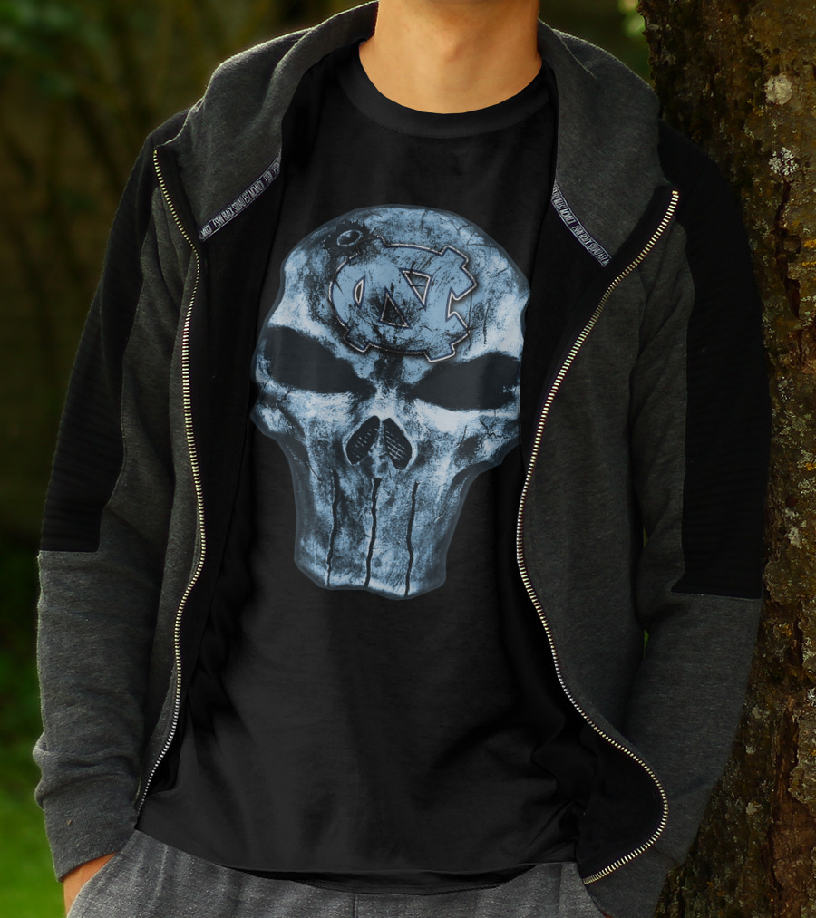 North Carolina Tar Heels Skull With UNC T-Shirt