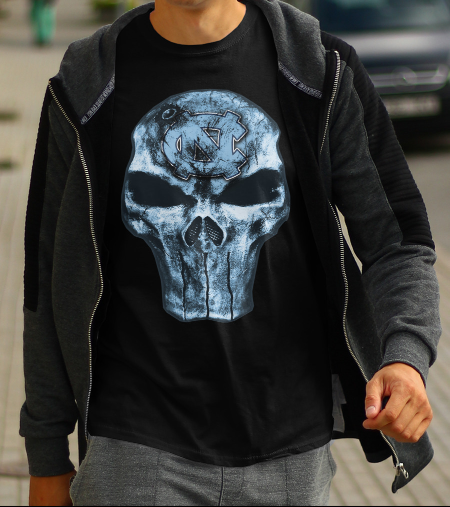 North Carolina Tar Heels Skull With UNC T-Shirt