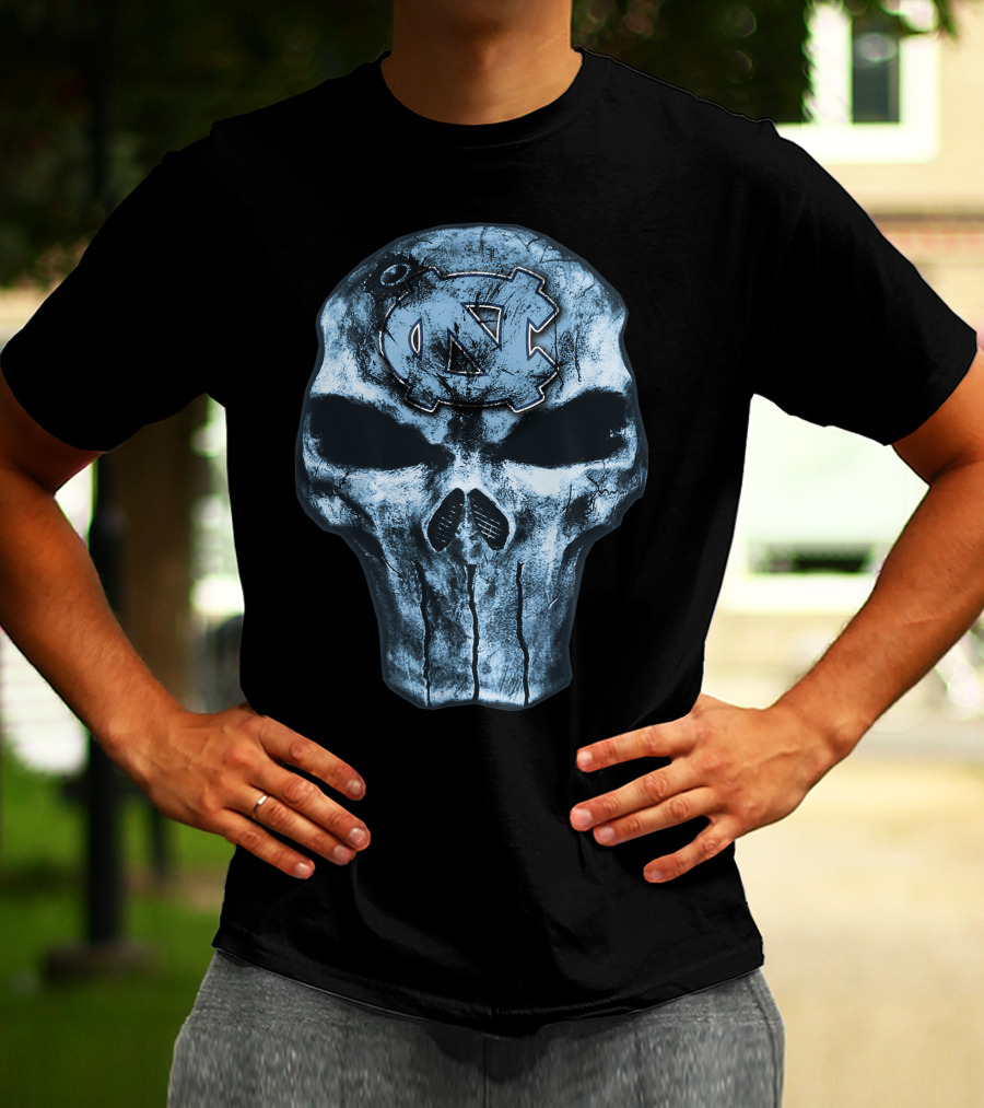 North Carolina Tar Heels Skull With UNC T-Shirt
