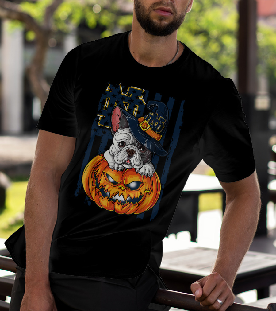 Notre Dame Bulldog Halloween Pumpkin T-Shirt