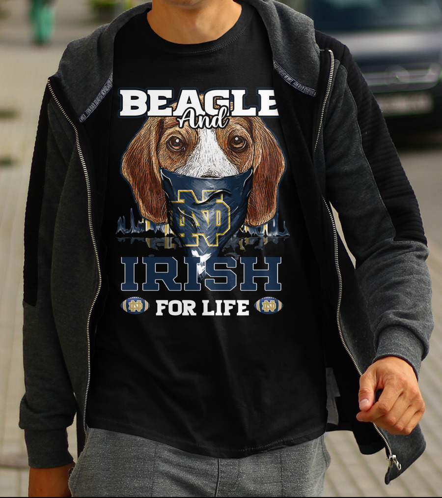 Beagle And Irish Notre Dame ND For Life T-Shirt