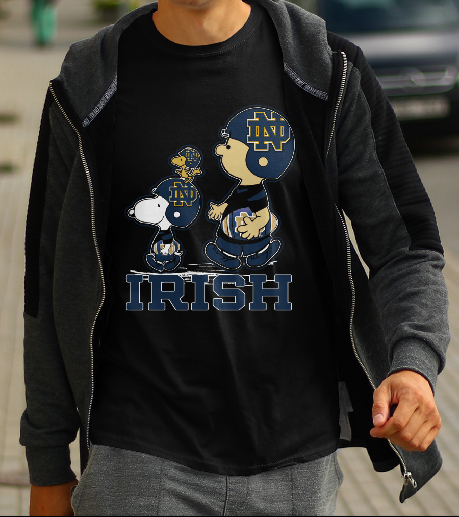 Snpfootball Notre Dame Fighting Irish Peanuts Characters Collaboration T-Shirt