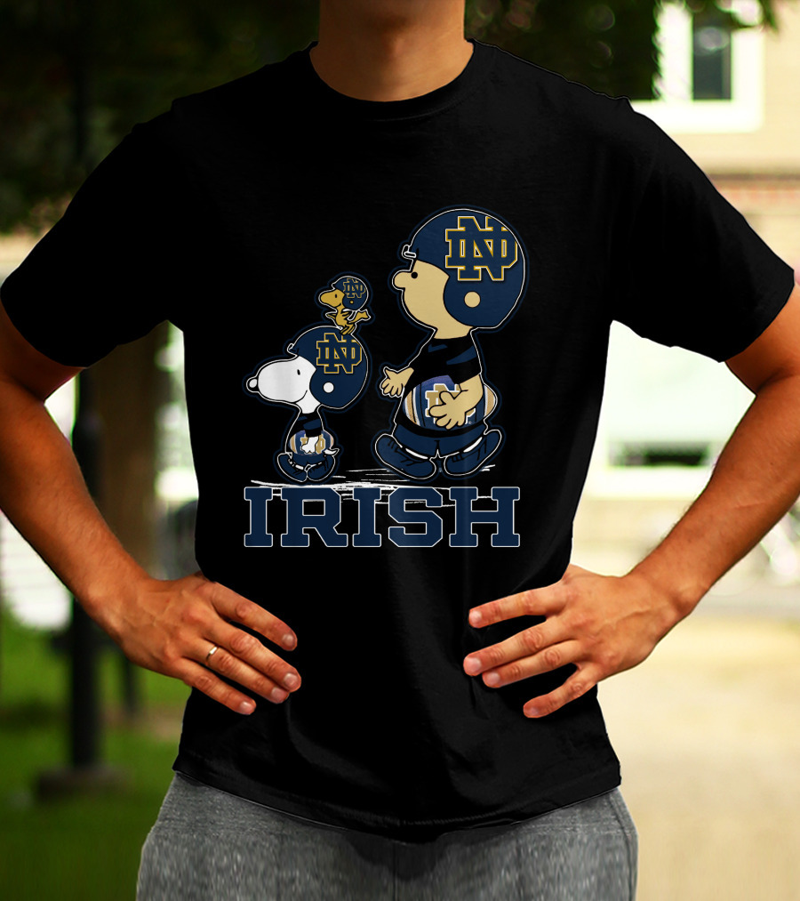 Snpfootball Notre Dame Fighting Irish Peanuts Characters Collaboration T-Shirt