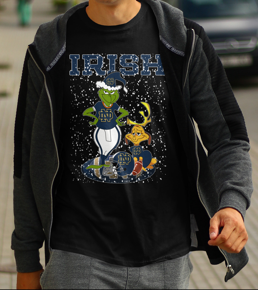 Grinchxmas Notre Dame IRISH ND Football Snowflakes T-Shirt