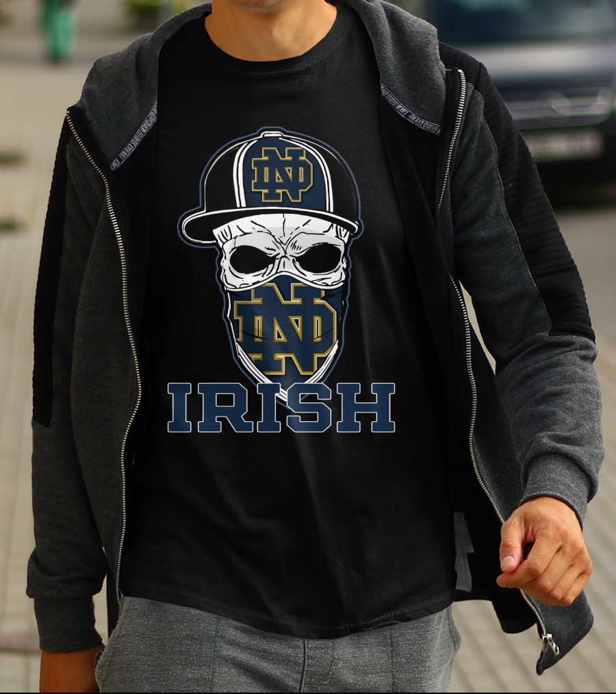 Notre Dame Fighting Irish Skull Hat T-Shirt