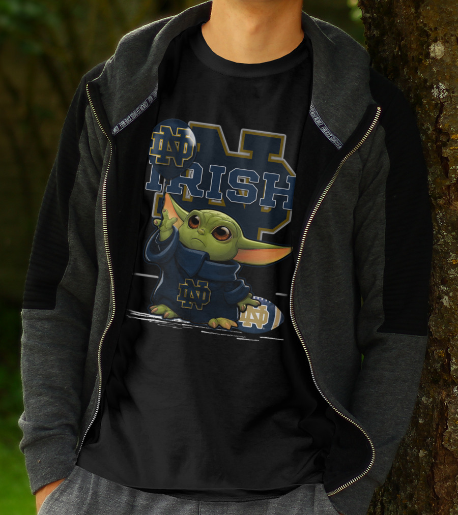 Yoda Notre Dame Irish ND Football Balloon T-Shirt