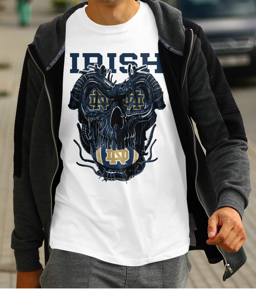 Dragonskull Notre Dame Irish ND Football Skull T-Shirt