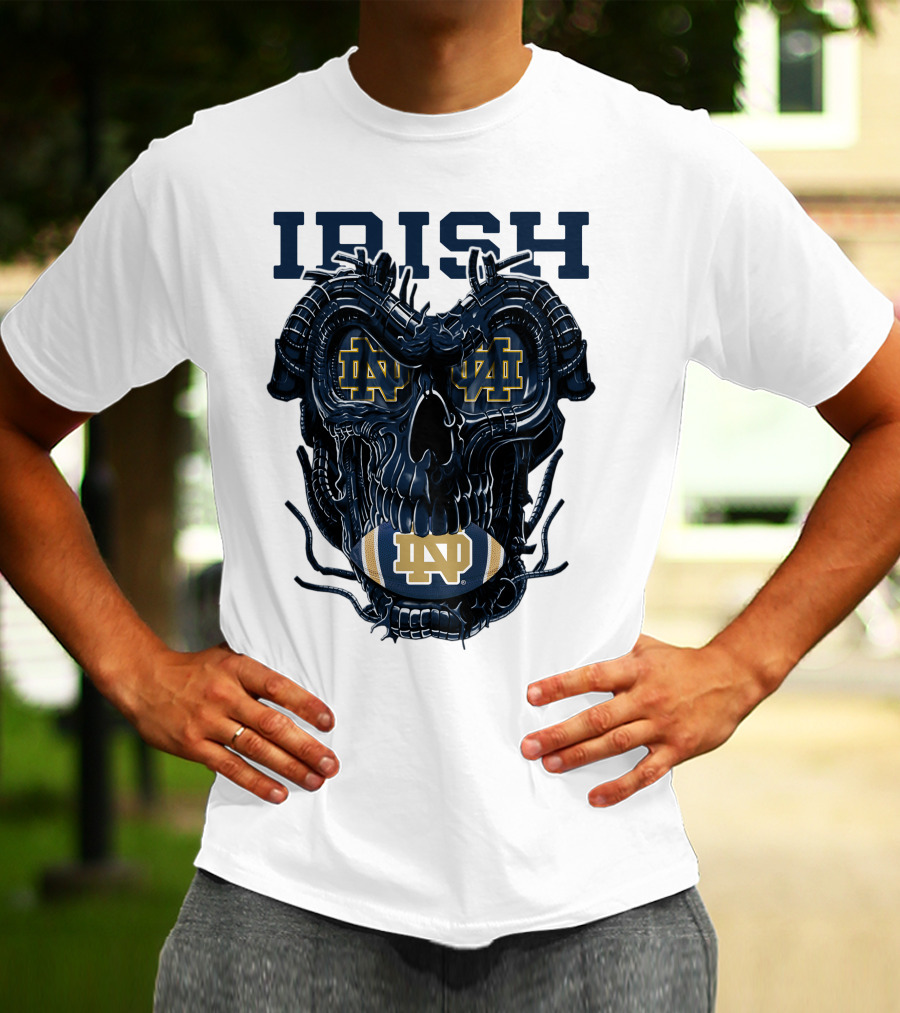 Dragonskull Notre Dame Irish ND Football Skull T-Shirt