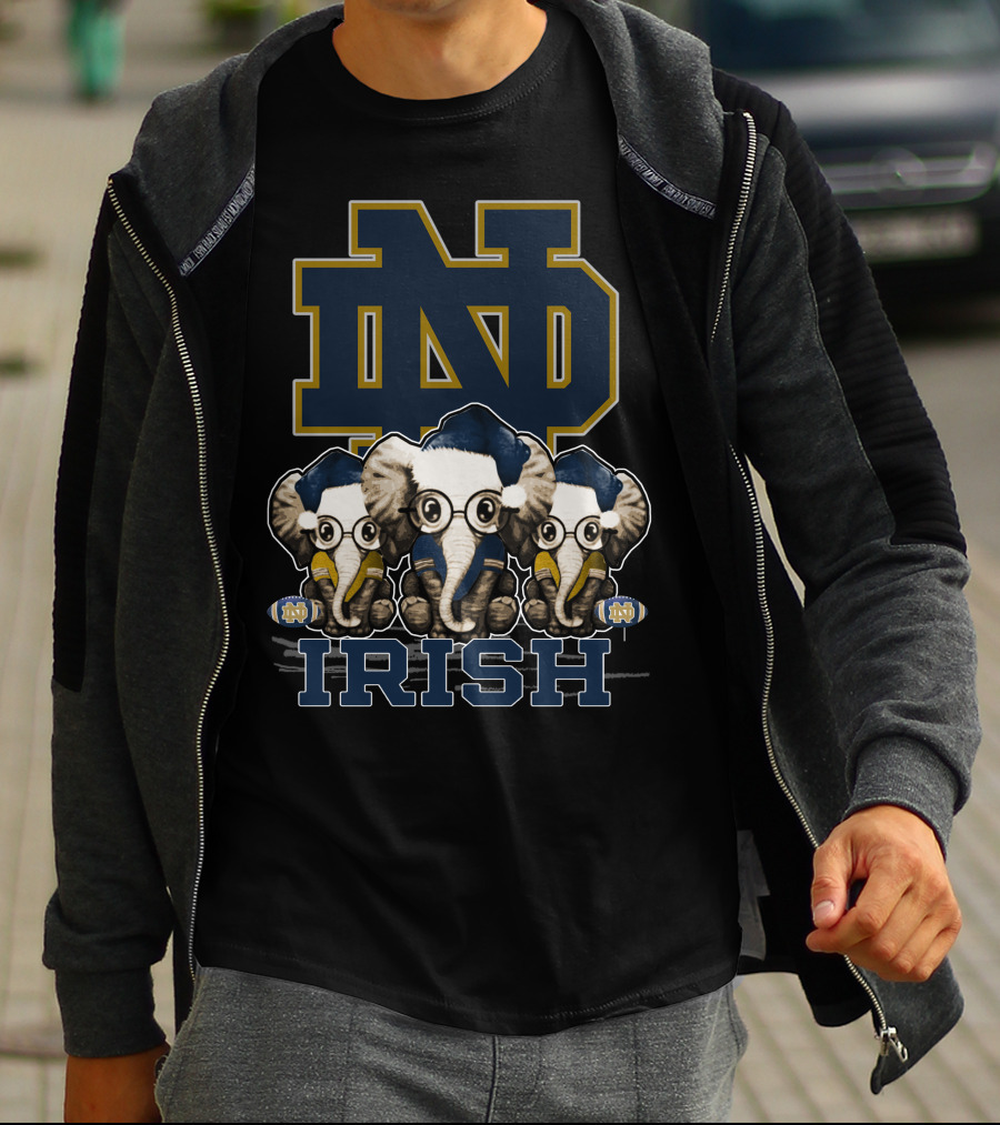 ND Elephants Irish Xmas Notre Dame Fighting Irish T-Shirt