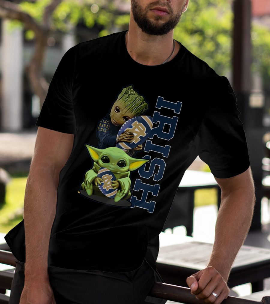 Grzd Notre Dame Fighting Irish Groot And Baby Yoda IRISH T-Shirt