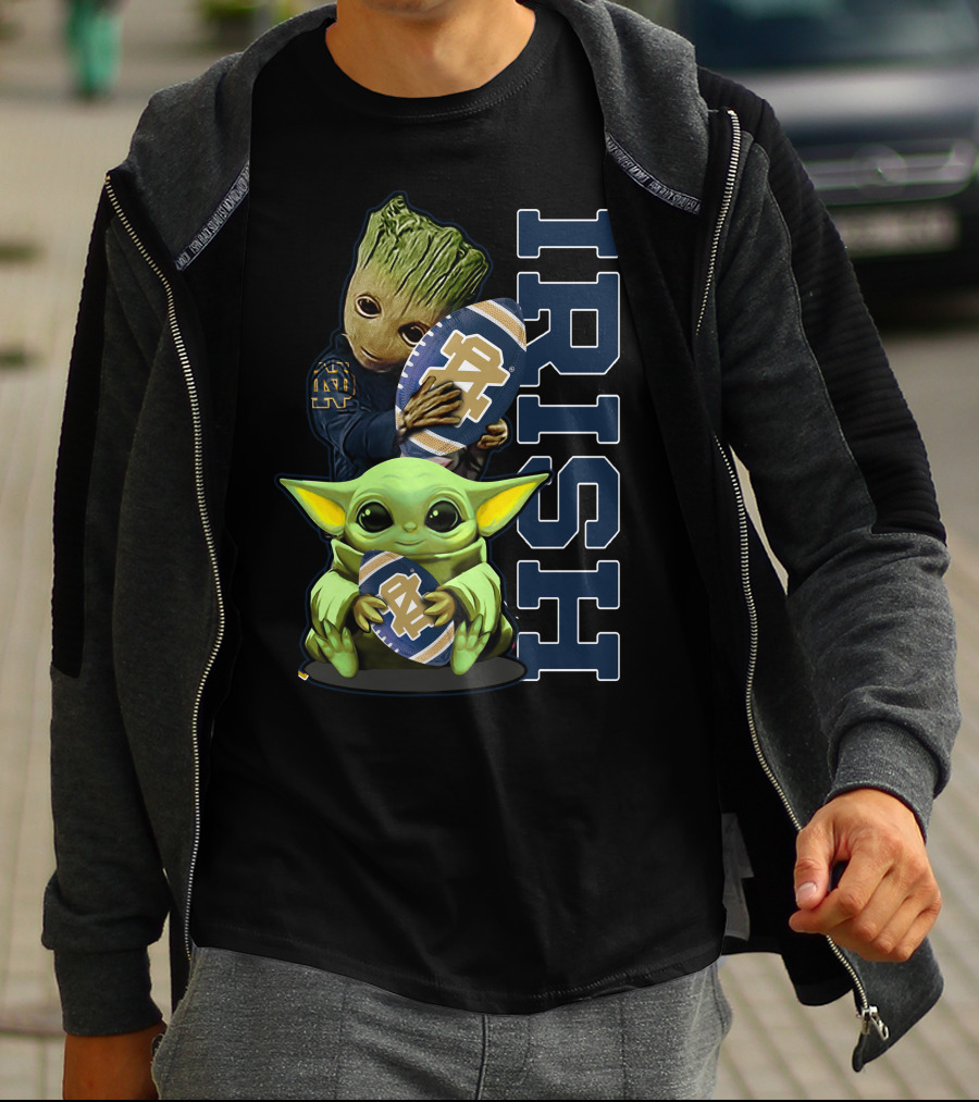 Grzd Notre Dame Fighting Irish Groot And Baby Yoda IRISH T-Shirt