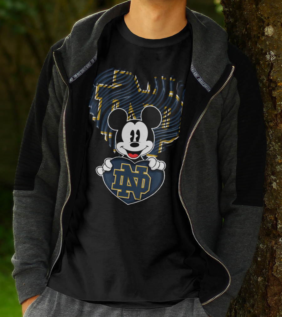 Notre Dame Fighting Irish Mickey Holding ND Heart T-Shirt