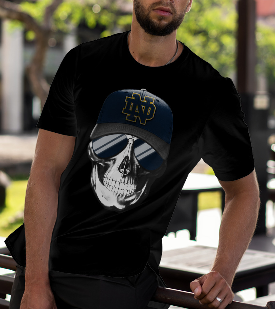 Skull With ND Logo Cap Notre Dame Fighting Irish T-Shirt
