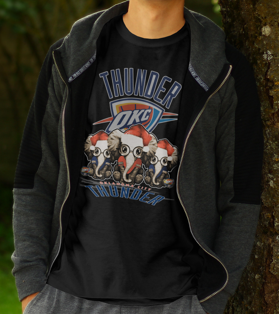 OKC Thunder Christmas Elephants Oklahoma City T-Shirt