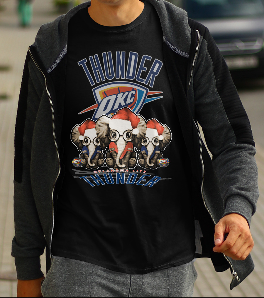 OKC Thunder Christmas Elephants Oklahoma City T-Shirt