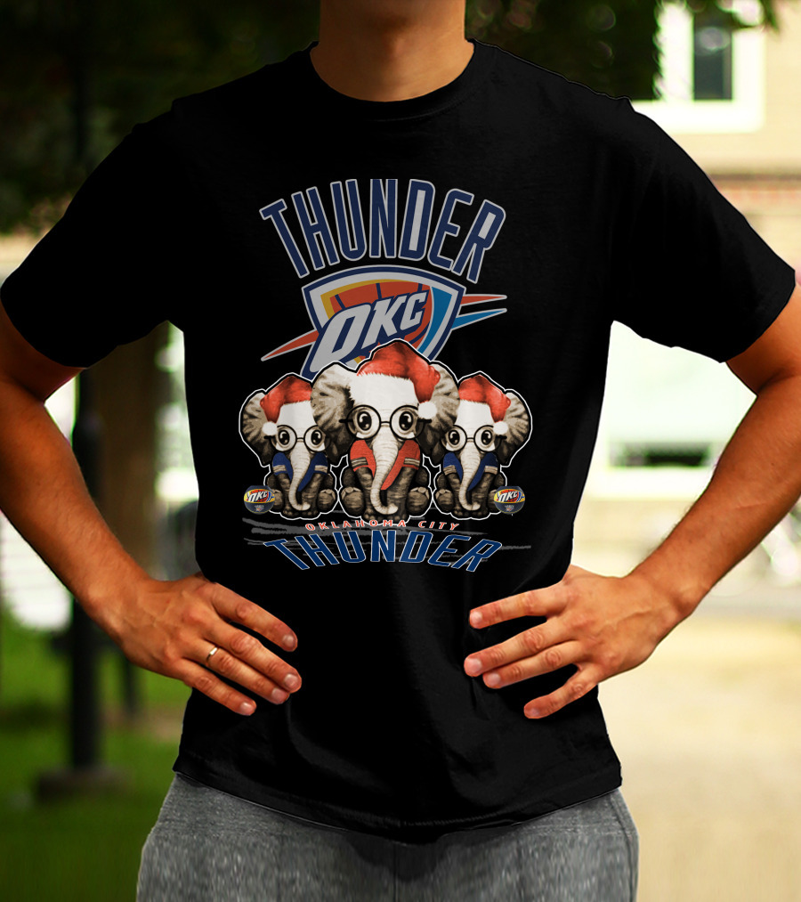 OKC Thunder Christmas Elephants Oklahoma City T-Shirt