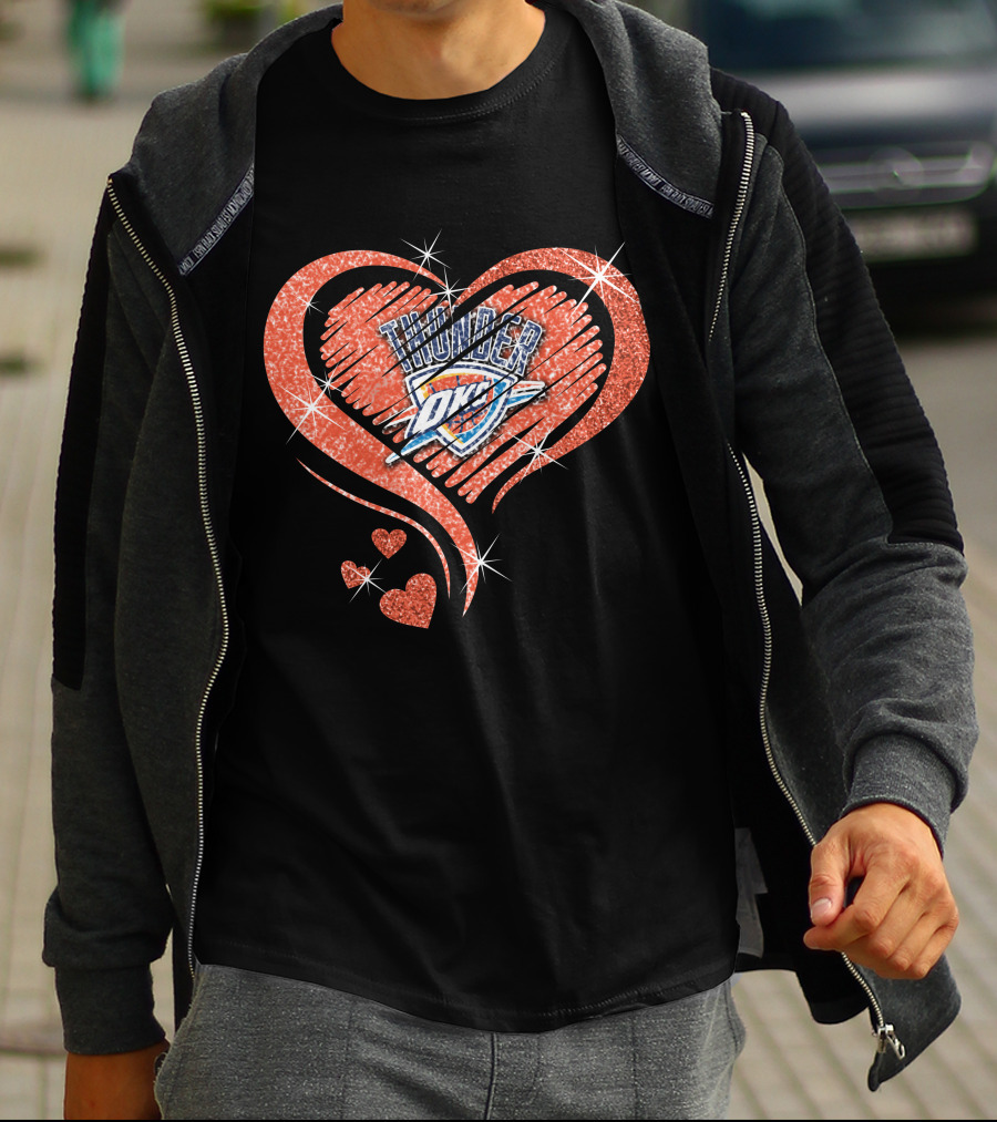 Heart Diamond OKC Thunder Sparkle T-Shirt