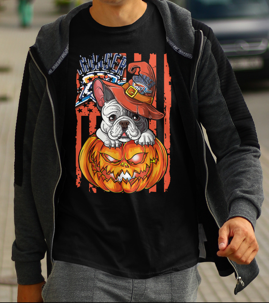 Hlw Bulldog Oklahoma City Thunder Halloween Pumpkin T-Shirt