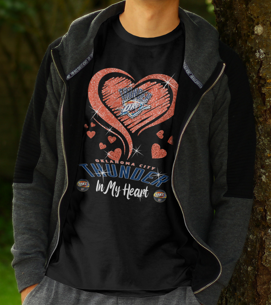 Oklahoma City Thunder Sparkling Heart In My Heart T-Shirt