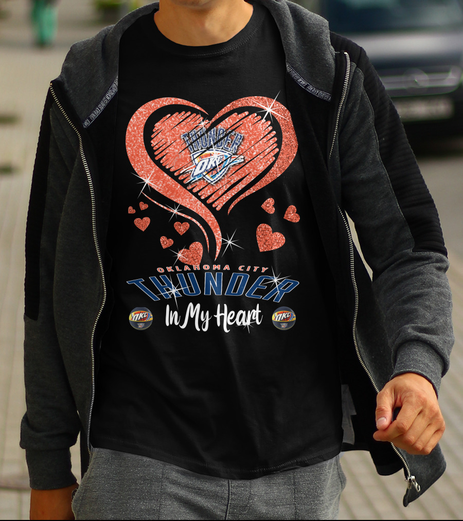 Oklahoma City Thunder Sparkling Heart In My Heart T-Shirt
