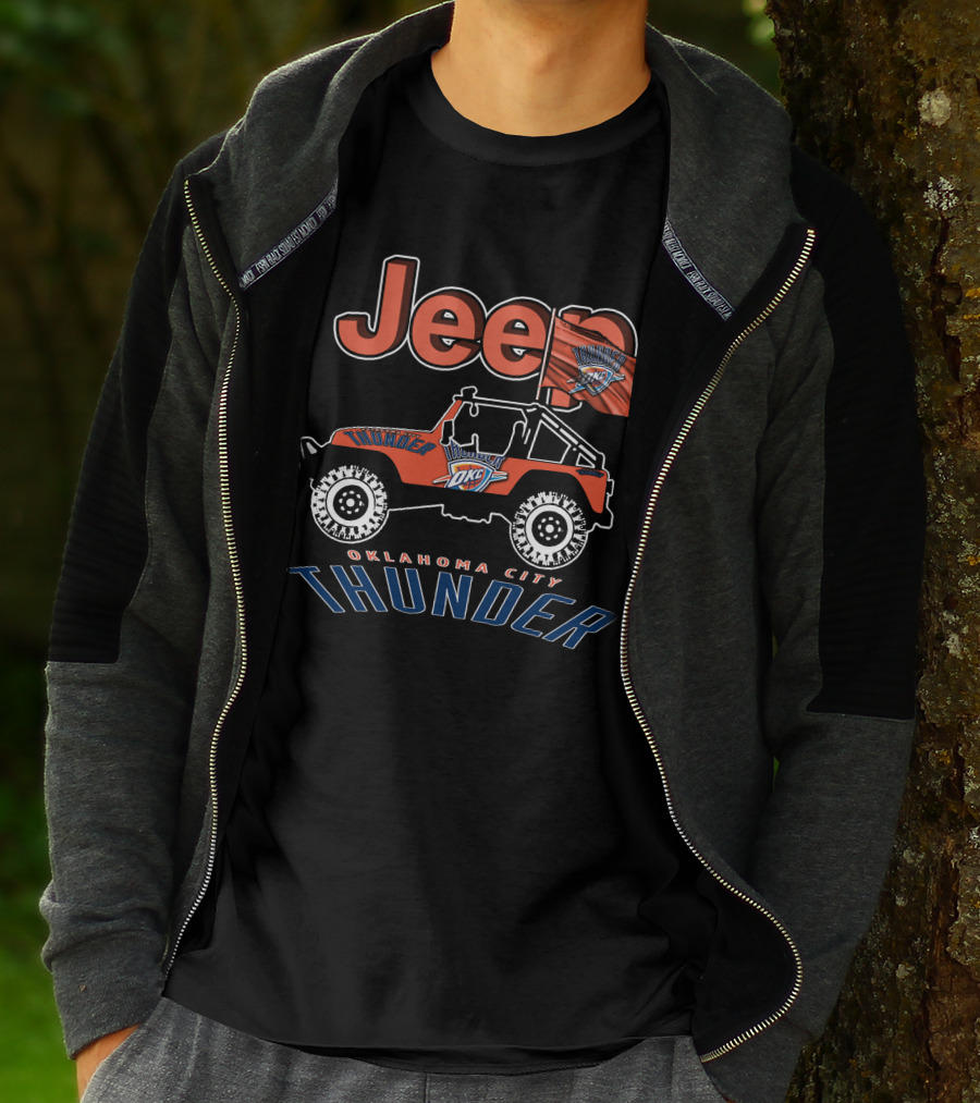 Jeep Oklahoma City Thunder OKC Basketball Team T-Shirt