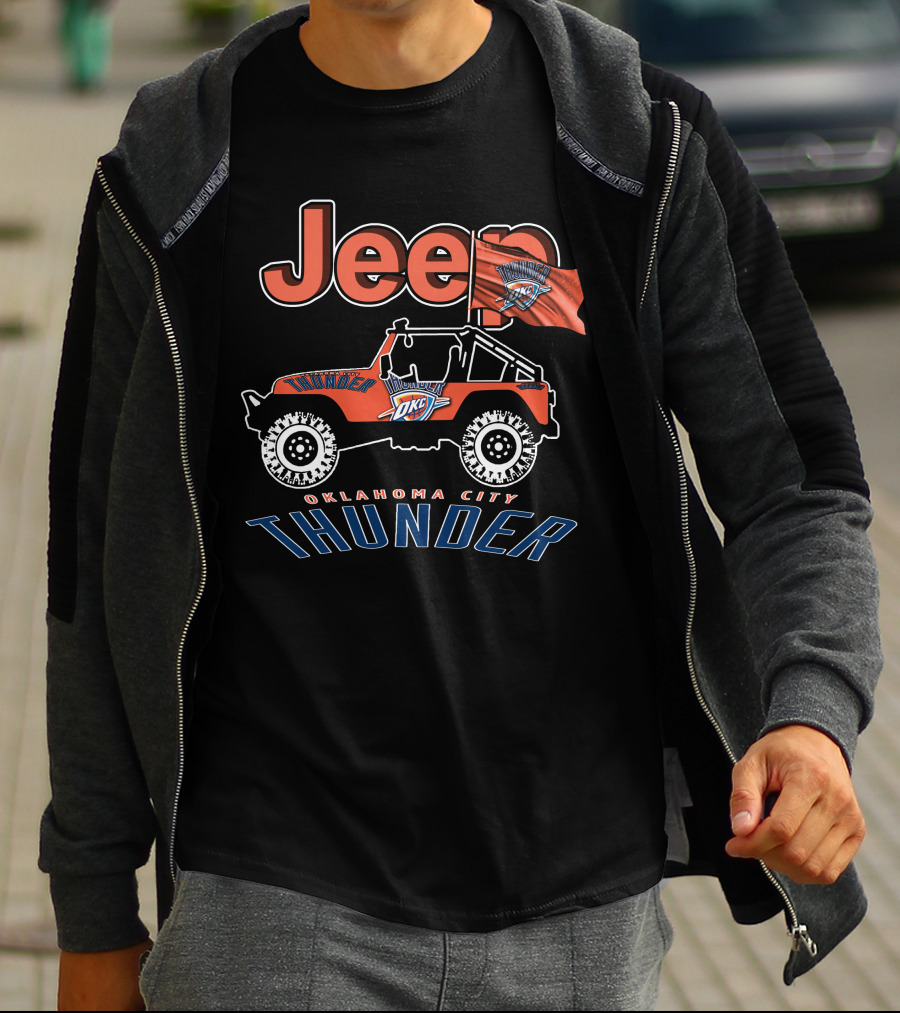 Jeep Oklahoma City Thunder OKC Basketball Team T-Shirt