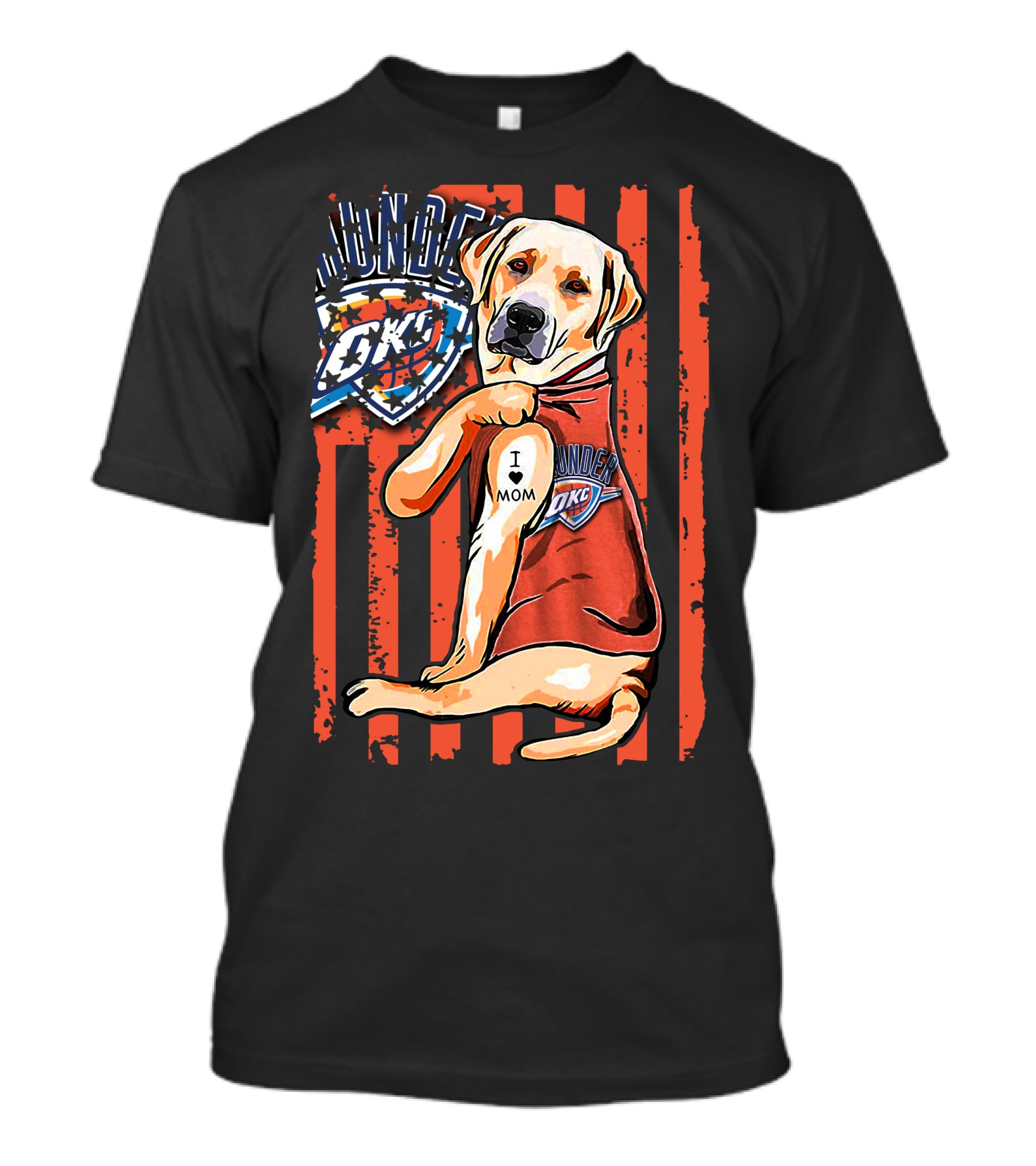 Labrador Retriever I Love Mom Oklahoma City Thunder T-Shirt